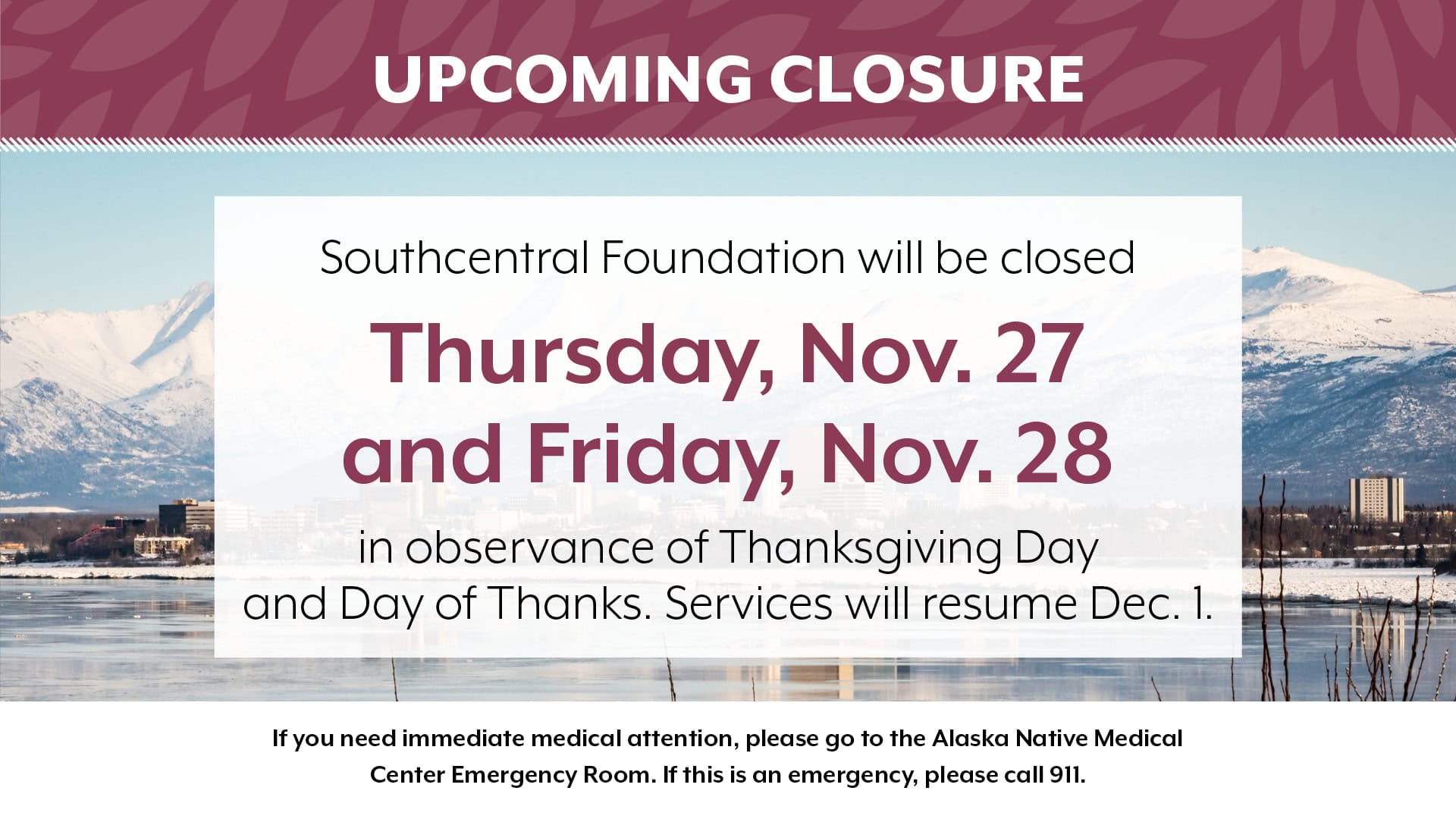 2025 Closure Website Banner9 - Thanksgiving