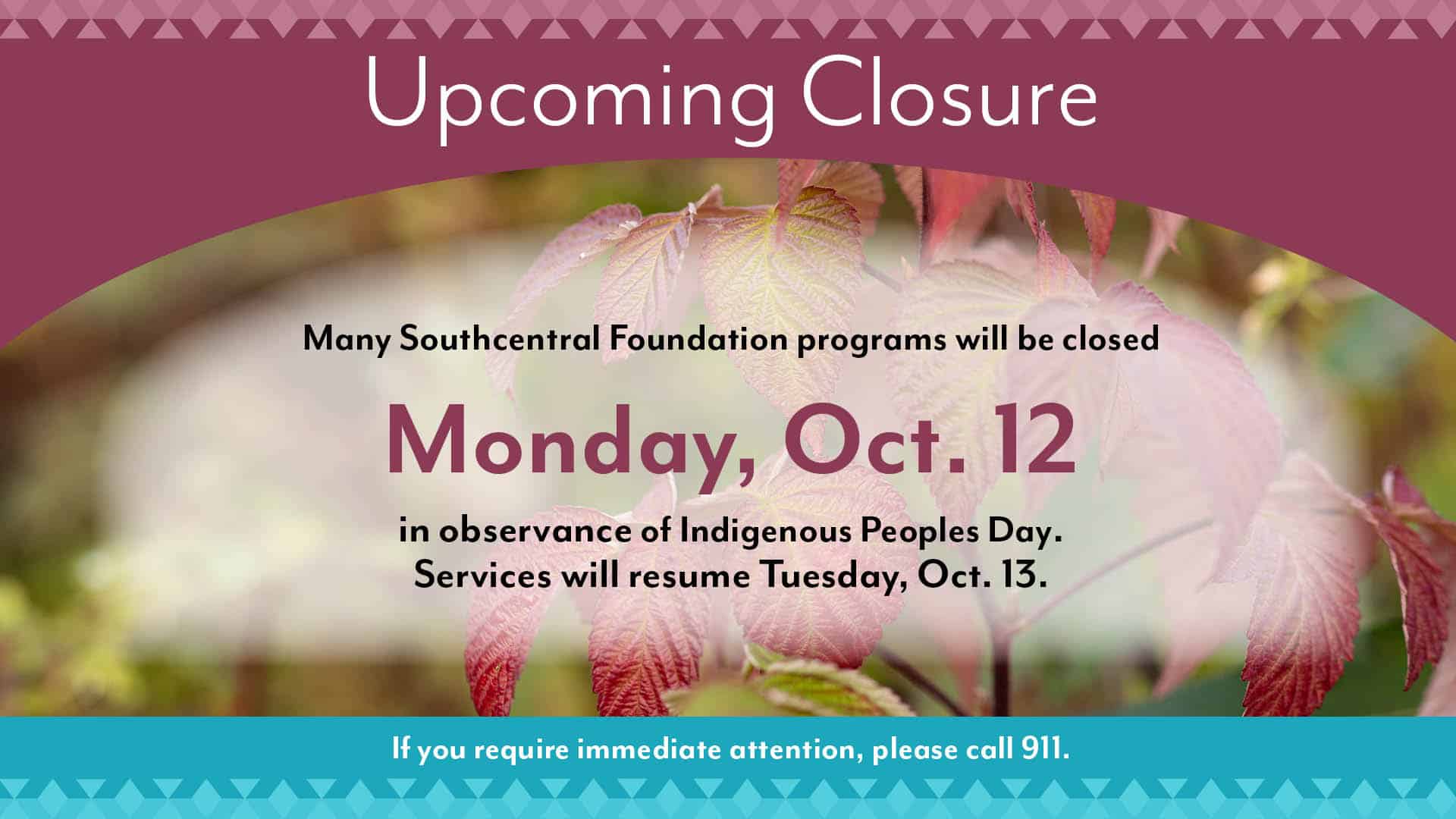 2026 Holiday Closure Signs - Indigenous Peoples Day6 - Website Banner